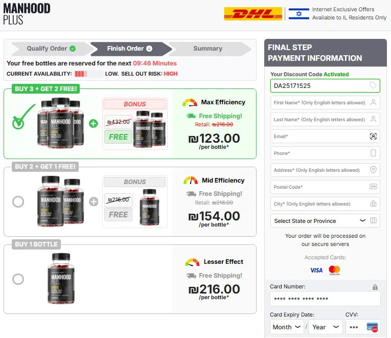 Manhood Plus Gummies Order Page